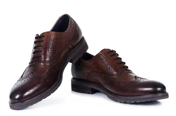 Classical pair of brown male shoes — Stock Photo, Image