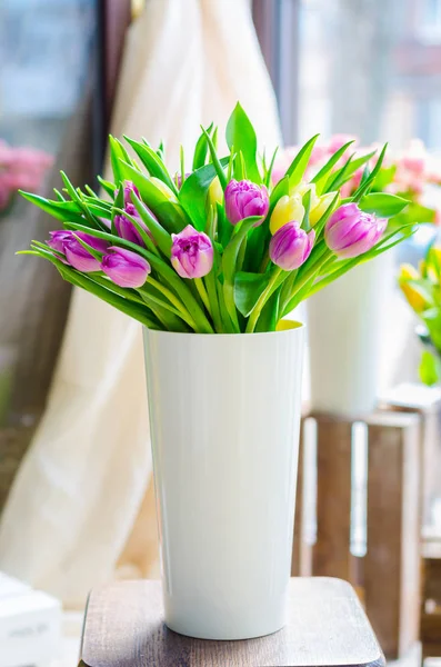 Beautiful spring bouquet of tulips — Stock Photo, Image