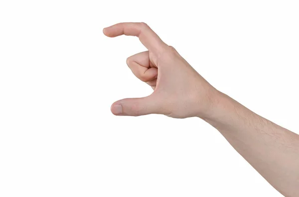 Hand gesture - two fingers holding something — Stock Photo, Image