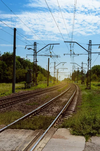 Railway in rural areas in summer — Stock Photo, Image