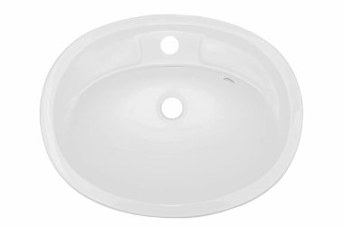 Bir yapay taş banyo beyaz oval lavabo 