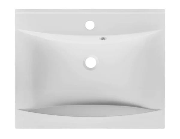 Bir artific, banyoda beyaz dikdörtgen modern lavabo — Stok fotoğraf