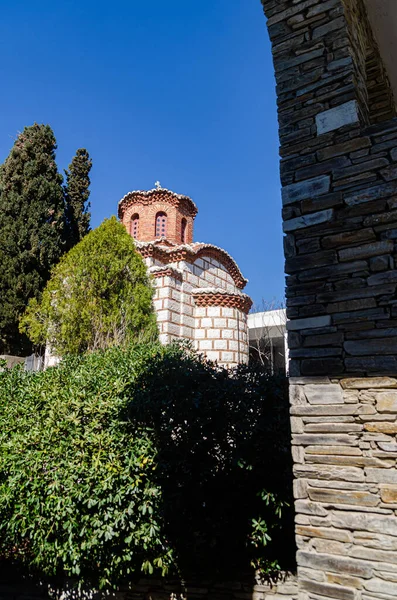 希腊塞萨洛尼基的古希腊弗拉特顿修道院 古代宗教建筑 历史建筑 — 图库照片