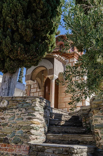 Old Greek Church Vlatadon Monastery Thessaloniki Greece Ancient Religious Buildings — Stock Photo, Image