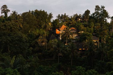 Gün batımında Bali Ormanı Köşkü 