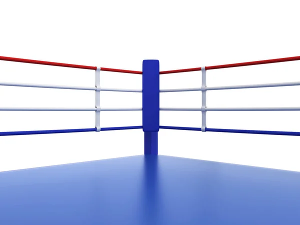 Boxing ring blue corner — Stock Photo, Image