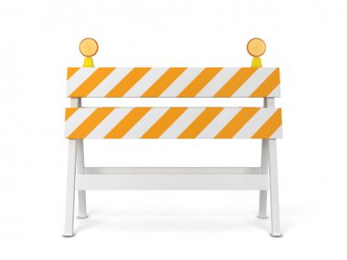 Safety roadblock. 3d illustration isolated on white background  clipart