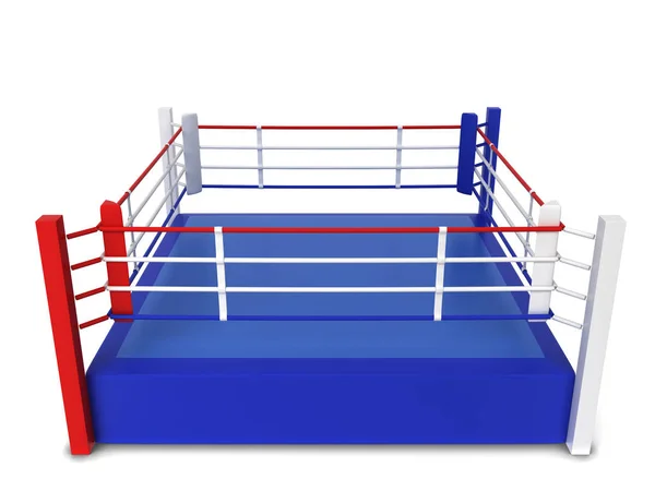 Boxe ring. Illustrazione 3d isolata su sfondo bianco — Foto Stock