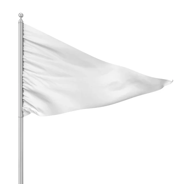 Треугольный флаг. Трехмерная иллюстрация на белом фоне — стоковое фото