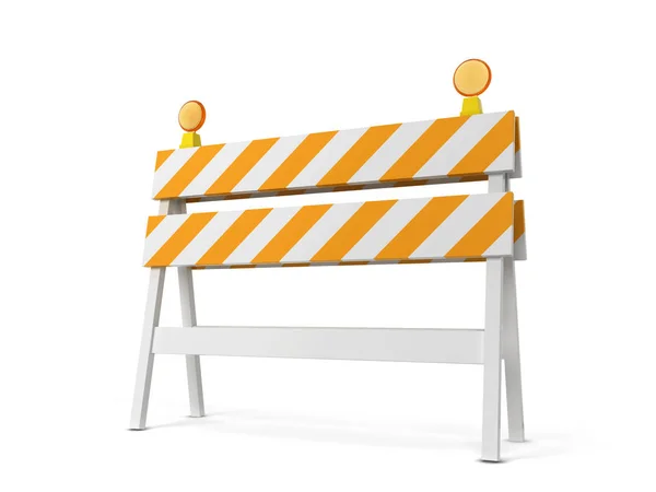 Safety roadblock. 3d illustration isolated on white background — Stock Photo, Image