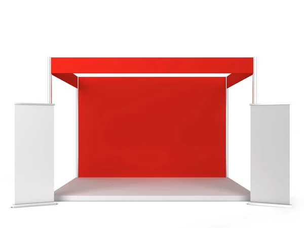 Trade show booth with banner — Stock Photo, Image