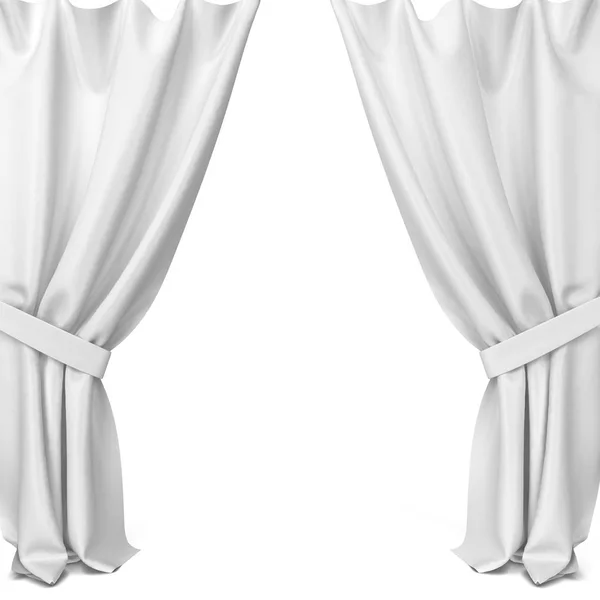 クラシックなカーテン。白い背景で隔離の 3 d 図 — ストック写真