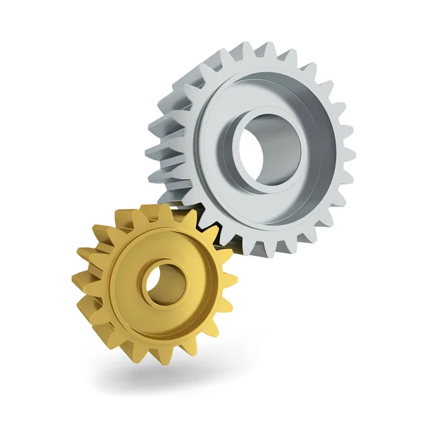 Gear mechanism. 3d illustration isolated on white background — Stock Photo, Image