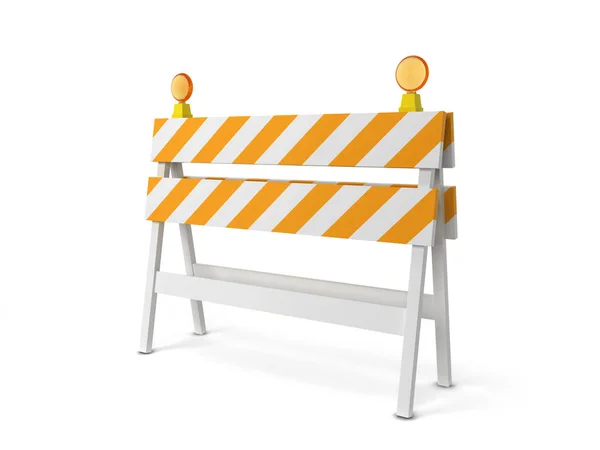 Safety roadblock. 3d illustration isolated on white background — Stock Photo, Image