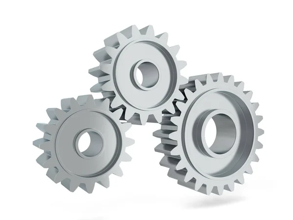 Gear mechanism. 3d illustration isolated on white background — Stock Photo, Image