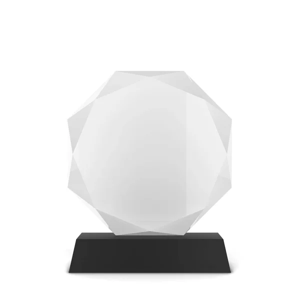 Glas award. 3D illustratie geïsoleerd op witte achtergrond — Stockfoto