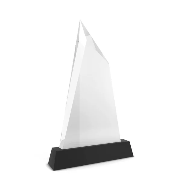 Glass award. 3d illustration isolated on white background — Stock Photo, Image