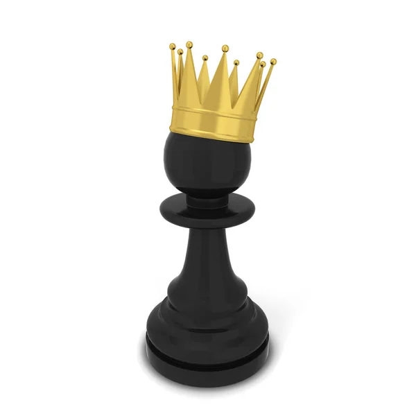 Πιόνι του σκάκι με ένα στέμμα — Φωτογραφία Αρχείου