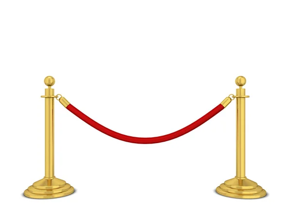 Golden stanchions. 3d illustration isolated on white background — Stock Photo, Image