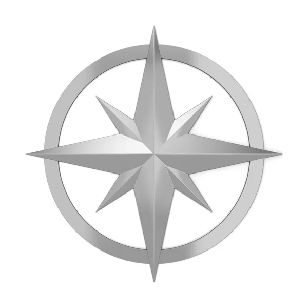 Kompas rose symbol. 3d illustration isoleret på hvid baggrund - Stock-foto