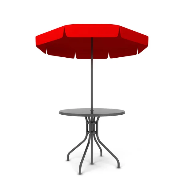 Trädgård paraply med tabell — Stockfoto