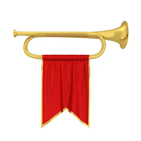 Trompet met banner — Stockfoto