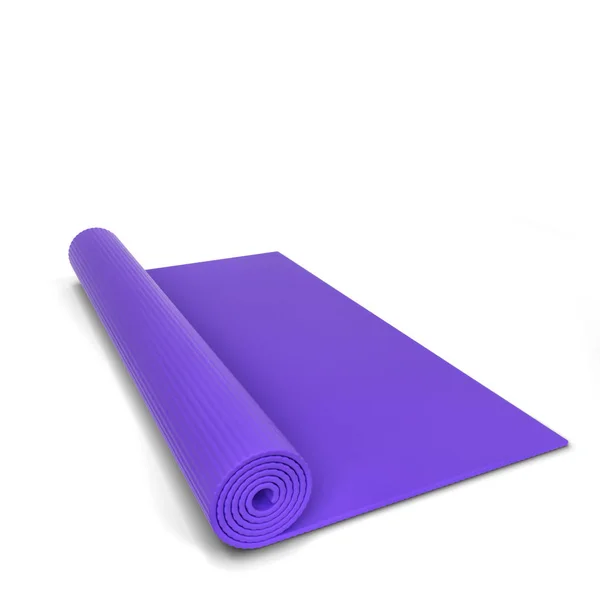 Estera de yoga. Ilustración 3d aislada sobre fondo blanco — Foto de Stock