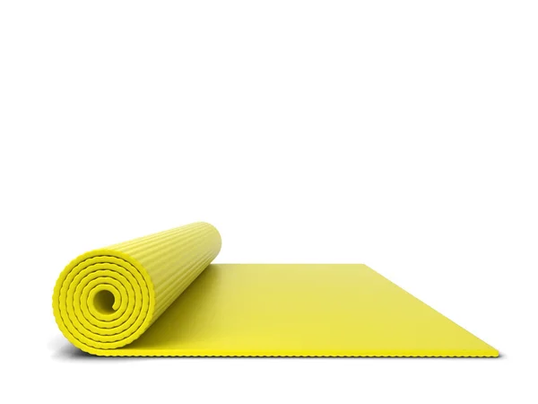 Estera de yoga. Ilustración 3d aislada sobre fondo blanco —  Fotos de Stock