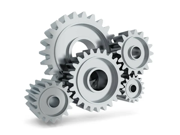 Gear mechanism. 3d illustration isolated on white background — Stock Photo, Image