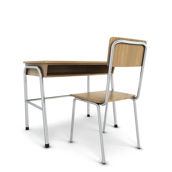 Шкільний стіл зі стільцем — стокове фото