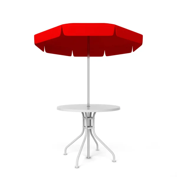 Садовый зонтик со столом — стоковое фото