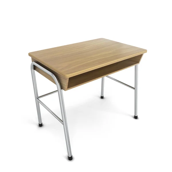 School desk. 3d illustration isolated on white background — Stock Photo, Image