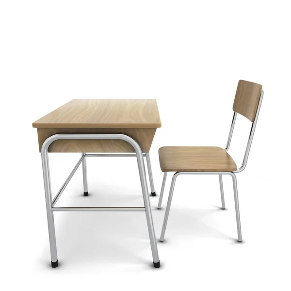 Шкільний стіл зі стільцем — стокове фото