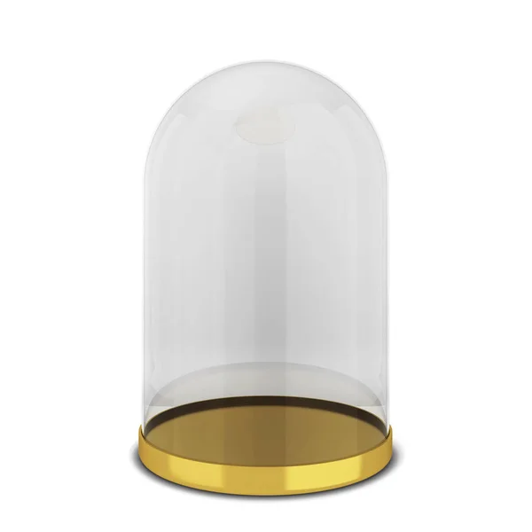 Skleněný zvonek. 3D ilustrace izolované na bílém pozadí — Stock fotografie