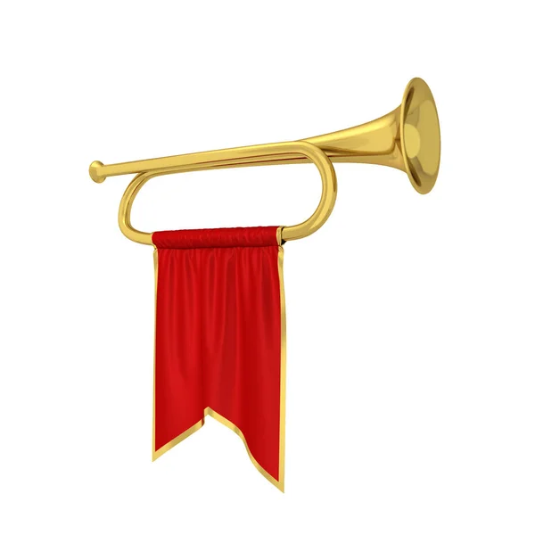 Trumpet med banner — Stockfoto