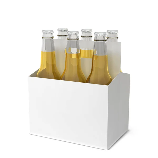 Botellas de cerveza paquete de seis — Foto de Stock