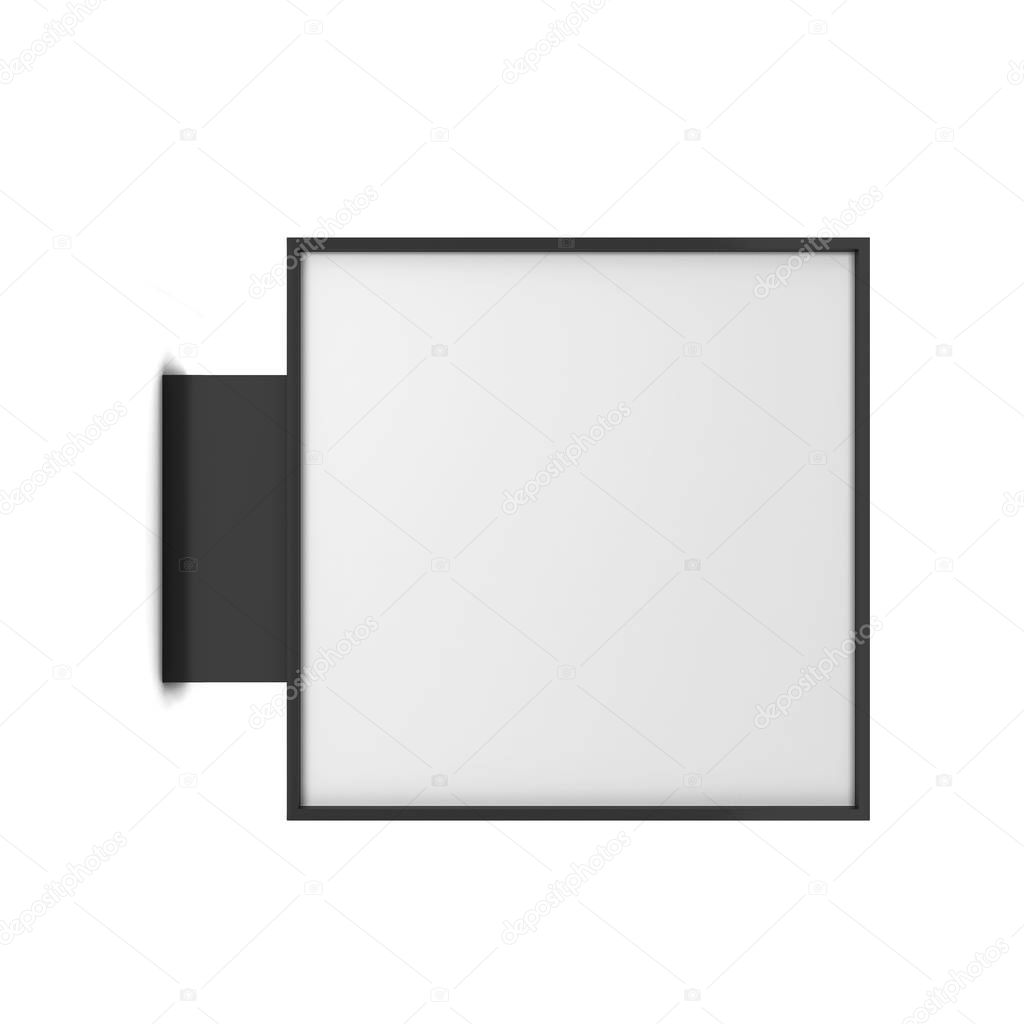 Blank store signboard. 3d illustration isolated on white background