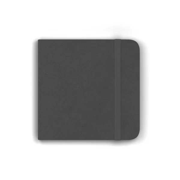 Notebook em branco com elástico banda encerramento mockup — Fotografia de Stock