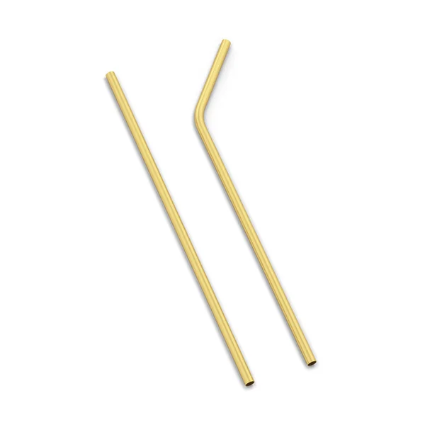 Metallic straw to use instead of plastic one — Stockfoto