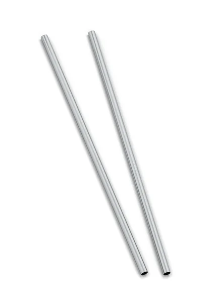 Metallic straw to use instead of plastic one — Stockfoto