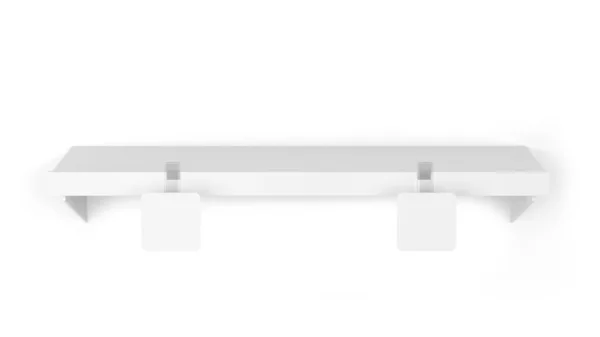 市场货架上的空白抖动标签是个模型 3D在白色背景上孤立的图解 — 图库照片