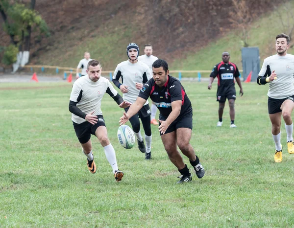 Les joueurs de rugby en action — Photo