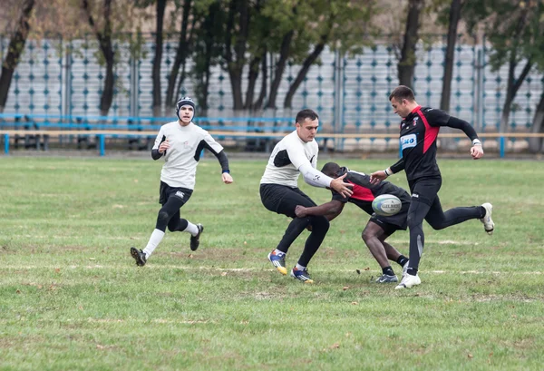 Rugbyspelers in actie — Stockfoto