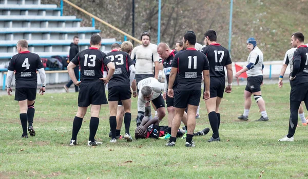 Les joueurs de rugby en action — Photo