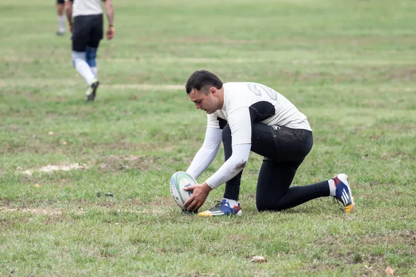 Rugby hráči v akci — Stock fotografie