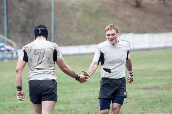 Jogadores de rugby em ação — Fotografia de Stock