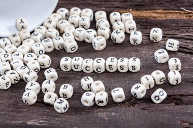 Eski ahşap masa Word başarı.