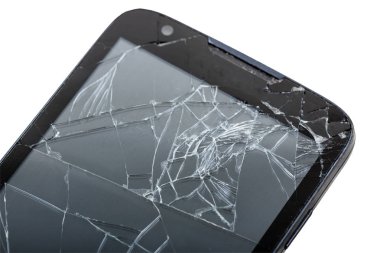 kırık ekran ile hareket eden smartphone