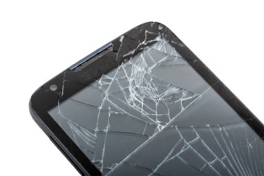 kırık ekran ile hareket eden smartphone