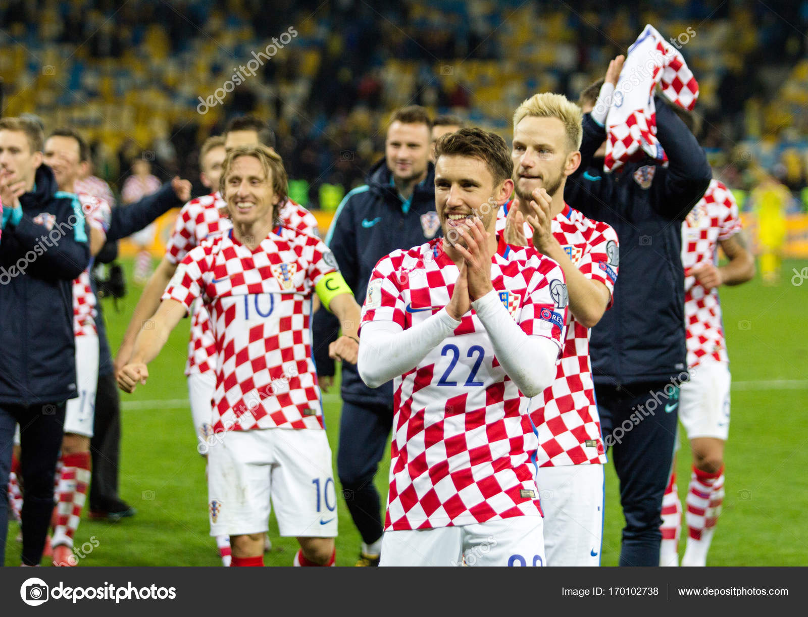 FIFA World Cup 2018 match Ukraine Croatia. Stock Editorial Photo